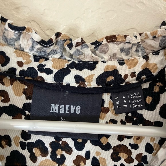 Anthropologie Maeve Katia Leopard Print Ruffled Blouse - Picture 9 of 10